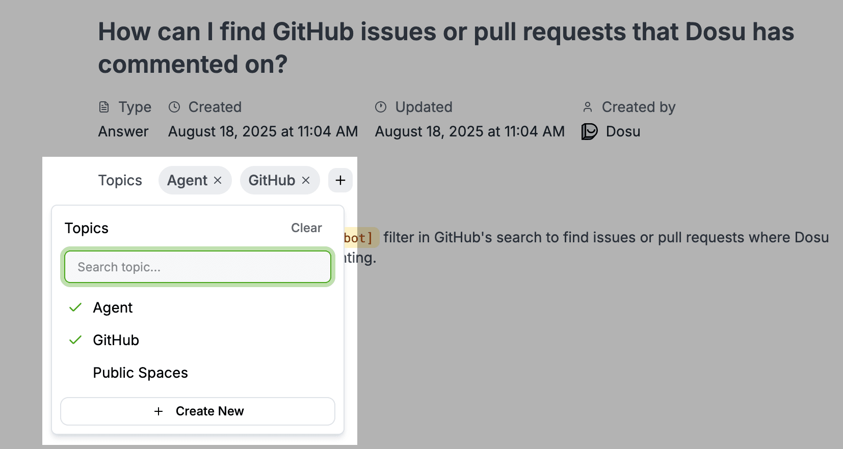 Topics let you organize your docs your way